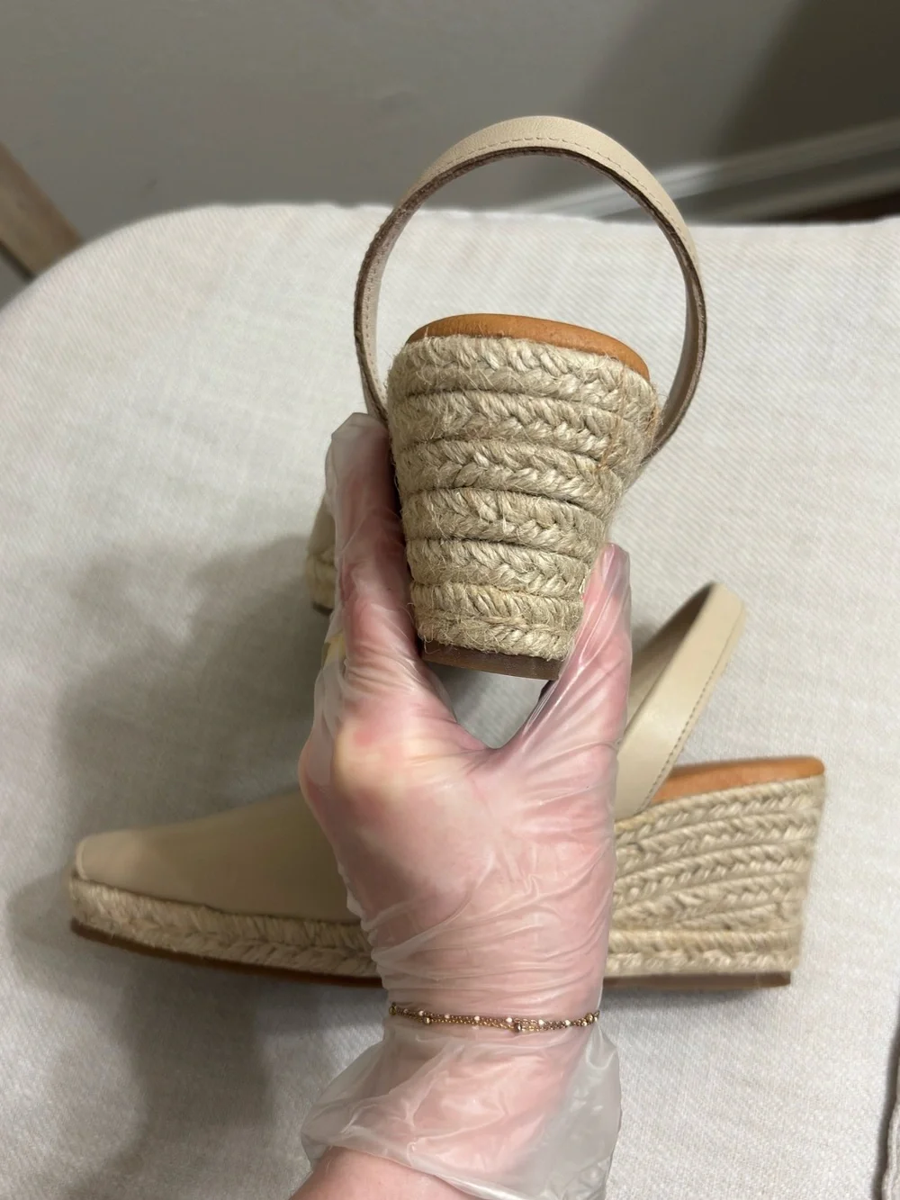Women's Size 8.5 Spanish Leather Slingback Wedges